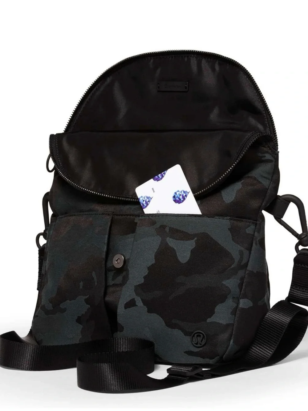 lululemon all night festival bag Jacquard Camo Crossbody Messenger black strap